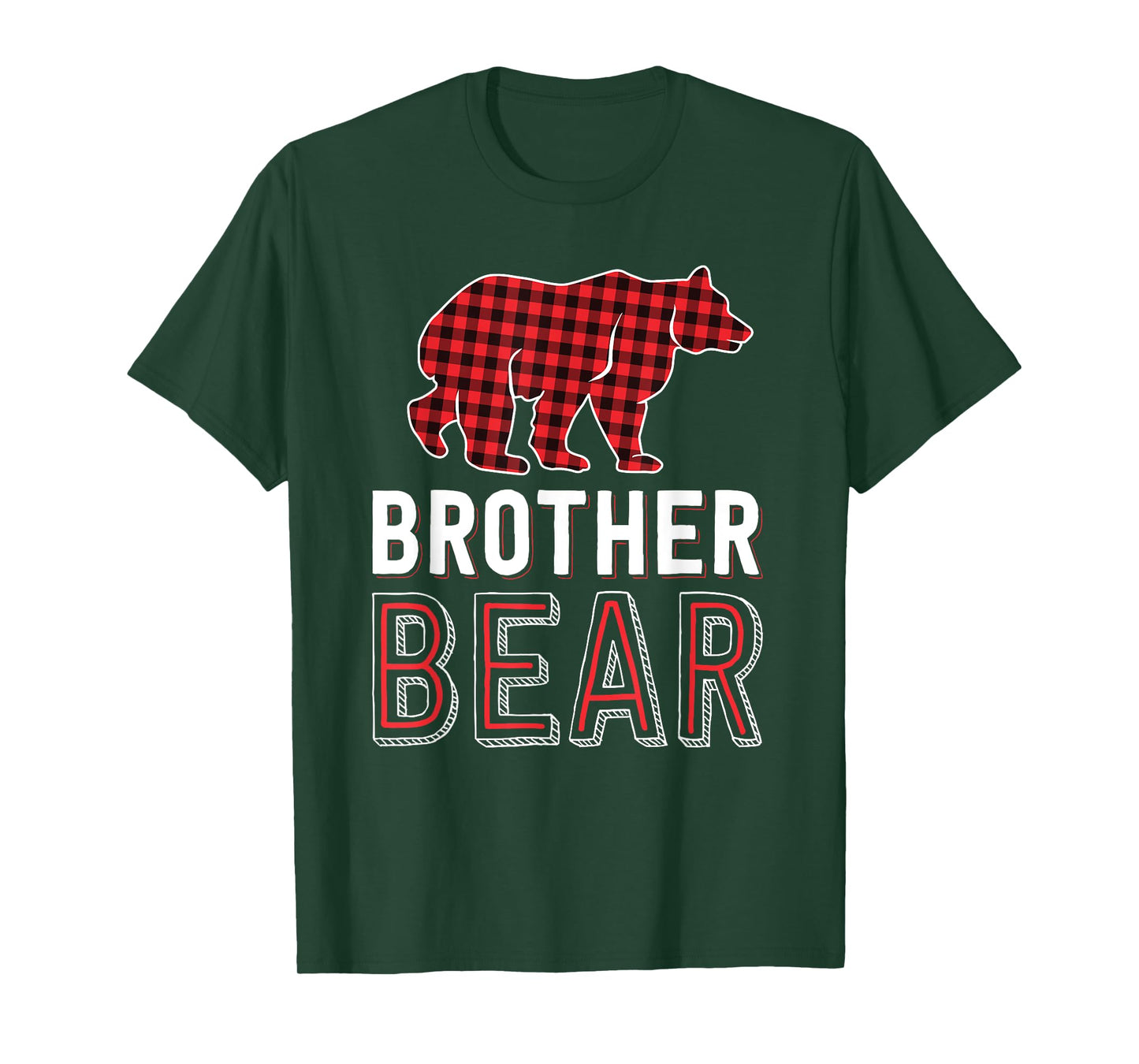 Brother Bear Red Buffalo Plaid Matching Family Christmas T-Shirt