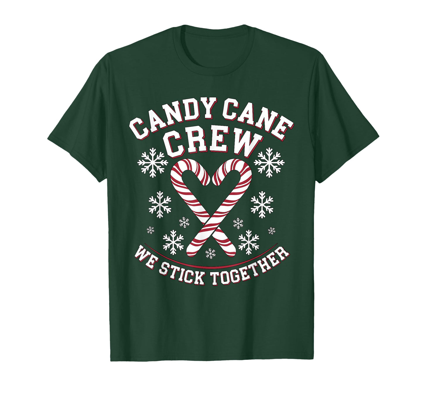 Candy Cane Crew We Stick Together Christmas Costume Xmas T-Shirt