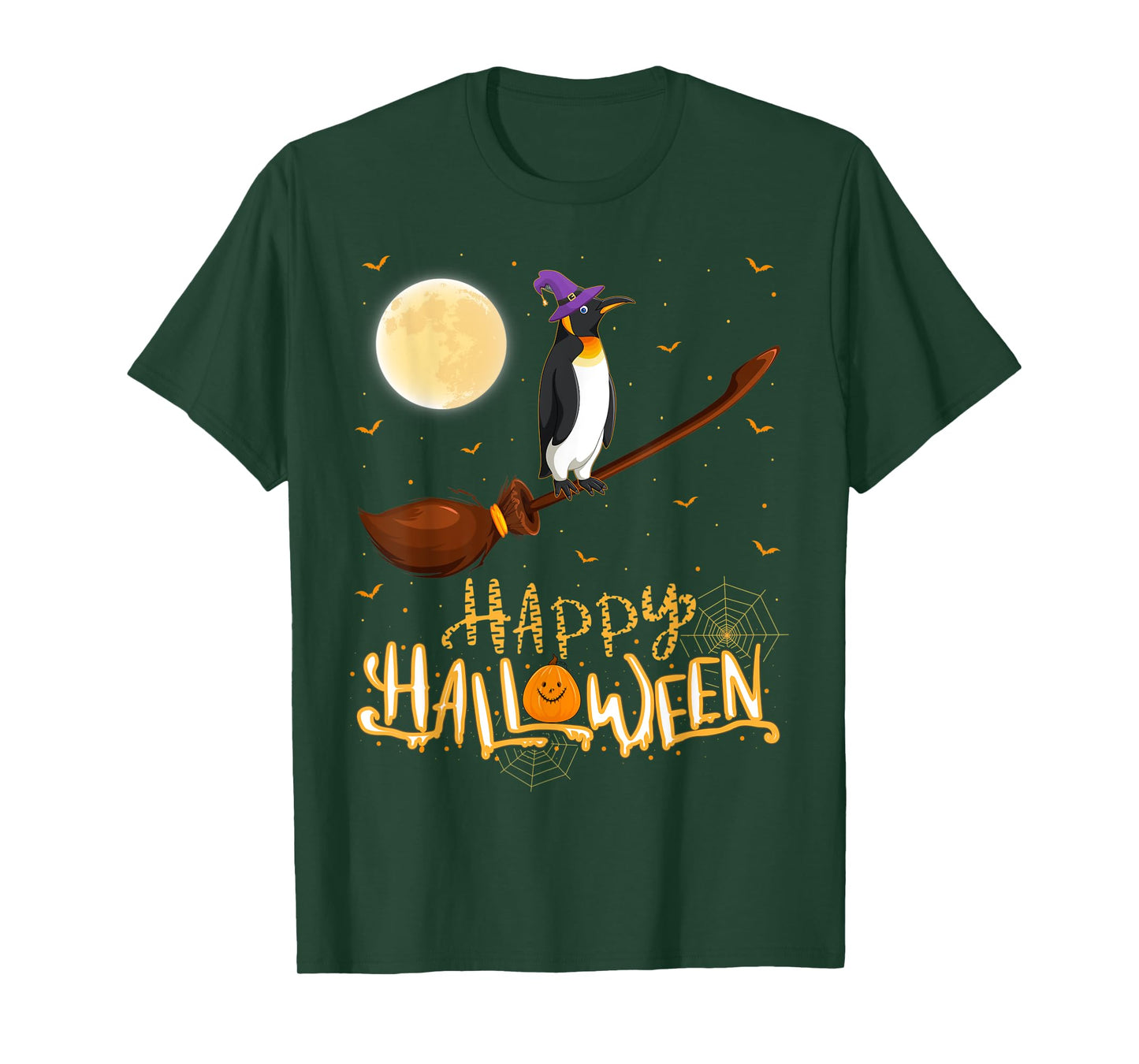 Emperor Penguin Ride Witch Shotgun Emperor Penguin Halloween T-Shirt