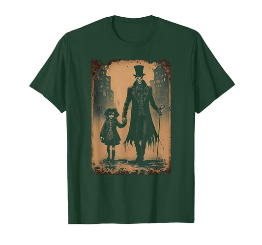 Reaper Of Death Making Friends On A Victorian City Street T-Shirt