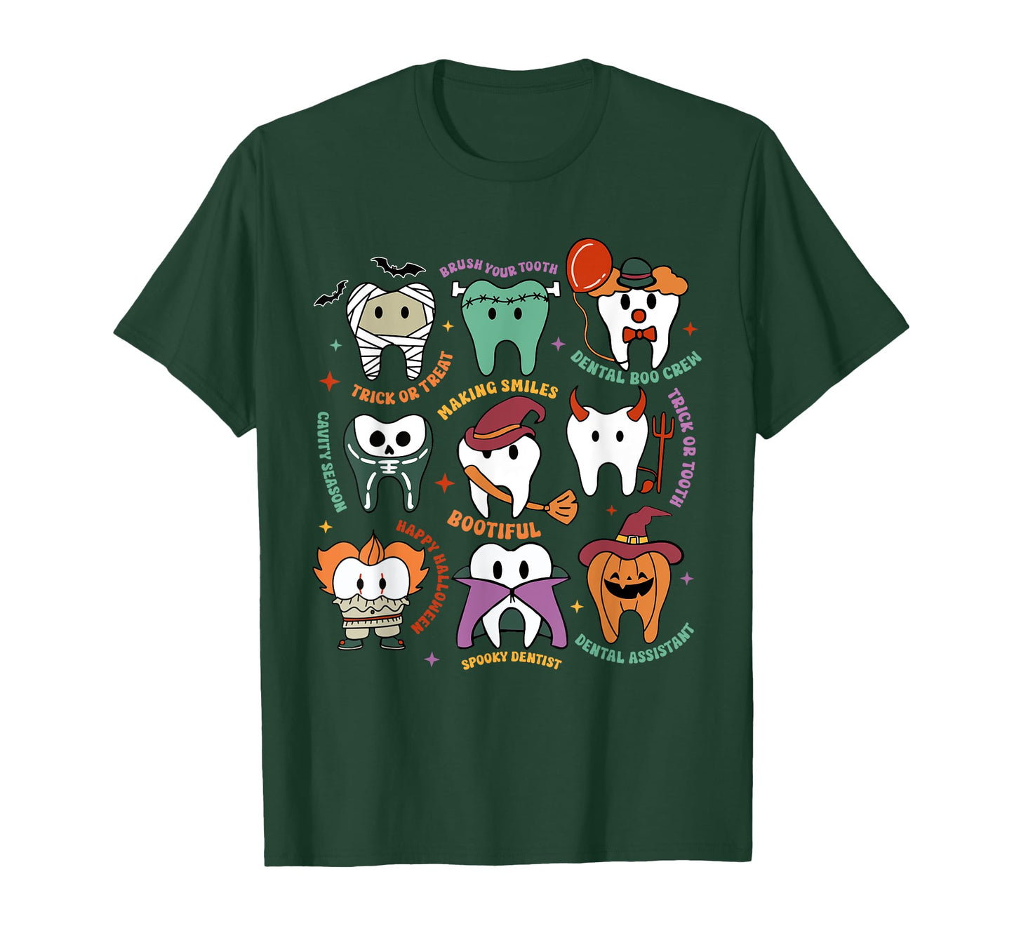 Halloween Dental Boo Crew Dentist Costume Teeth Women Men T-Shirt