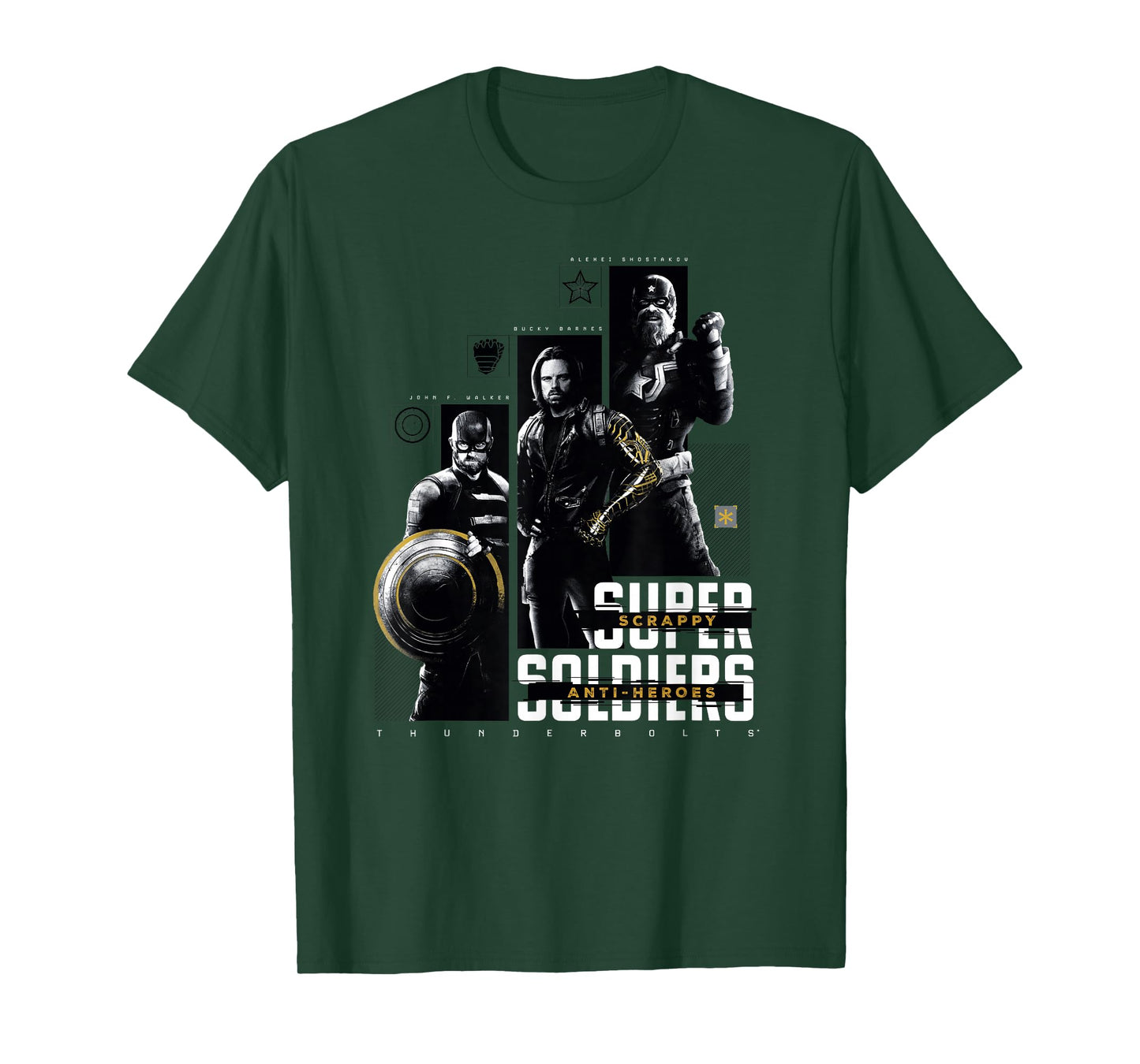 Marvel Thunderbolts Super Soldiers Panels Showcase T-Shirt