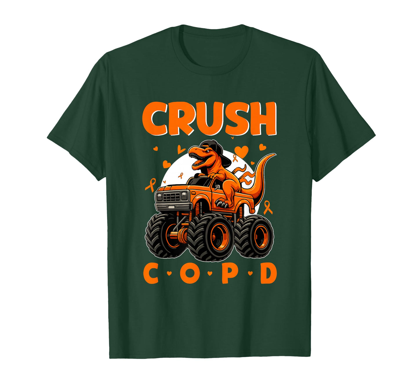 Crush COPD Awareness Month Monster Truck Toddler Orange T-Shirt
