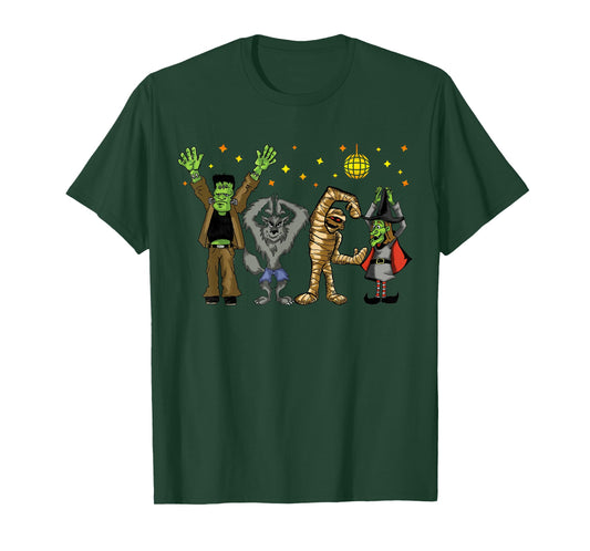 Monster Mash Tshirt Disco Dance Party Halloween Group Tshirt T-Shirt
