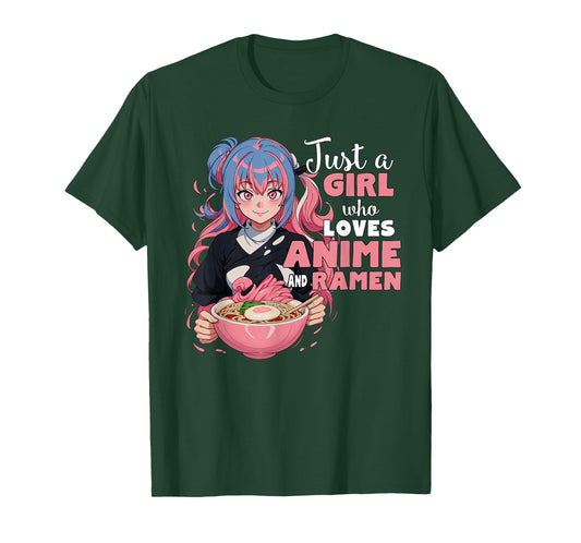 Just a Girl Who Loves Anime and Ramen Teen Girl T-Shirt