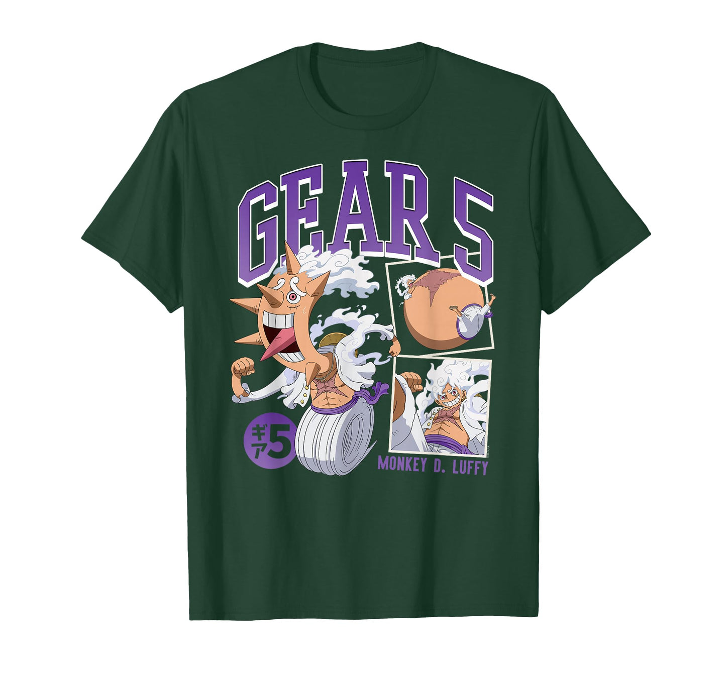 One Piece Anime Monkey D. Luffy Gear 5 Poses T-Shirt