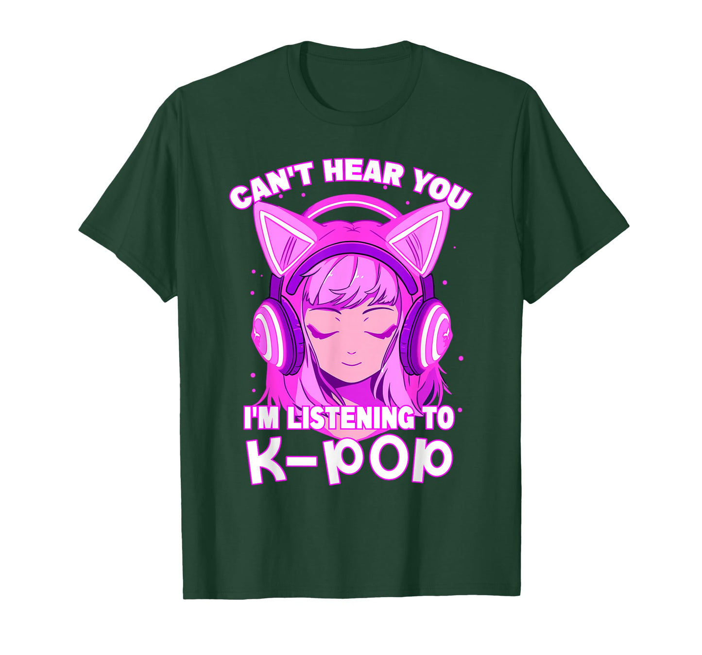 Cute Girl Graphic Tee Can't Hear You I'm Listening to Kpop T-Shirt