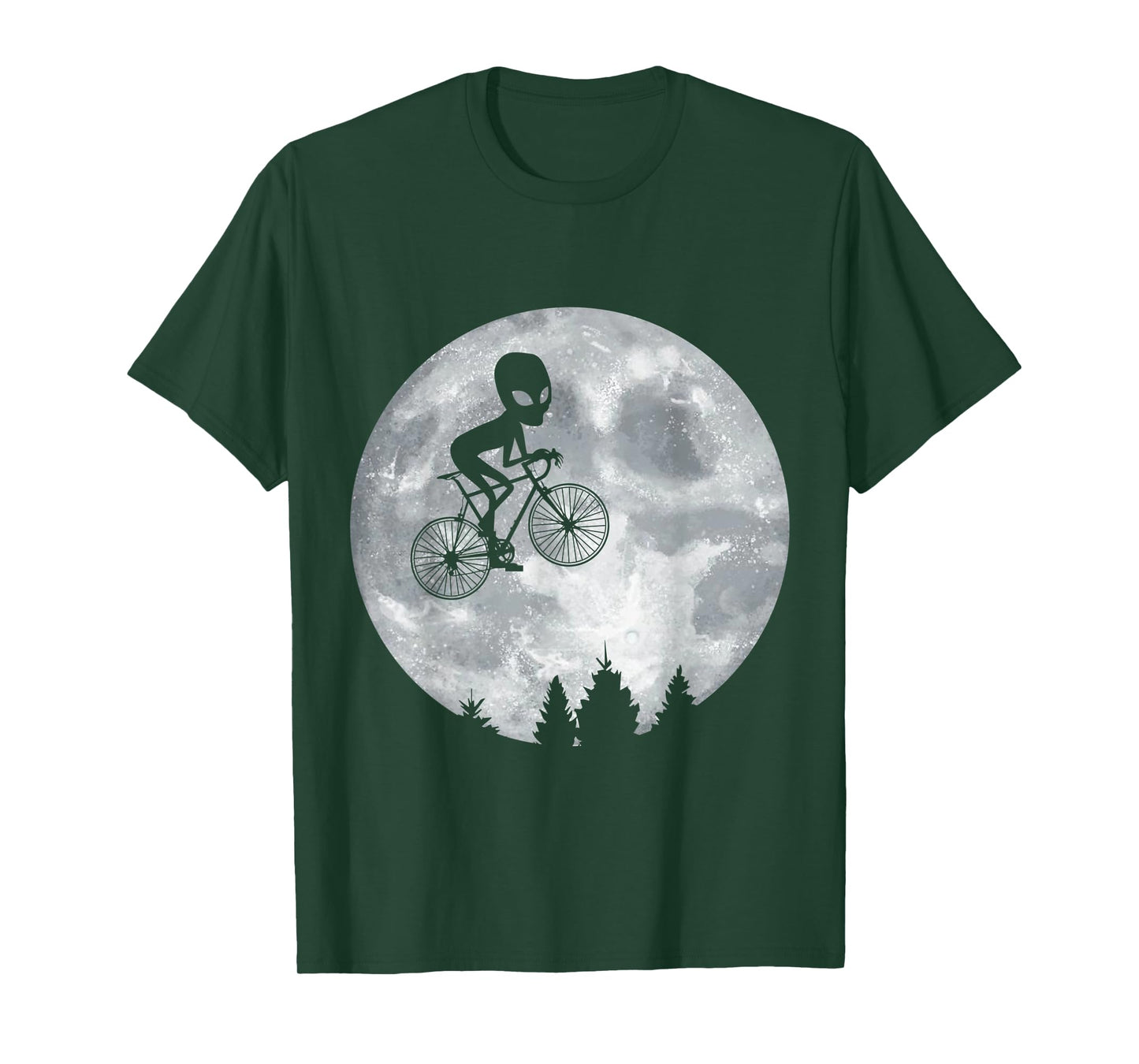 ALIEN Riding Moon Bike Halloween Lunar Cycling Cyclist T-Shirt