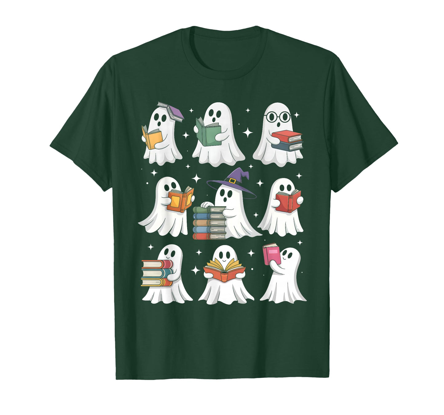 Ghost Reading Teacher Halloween Costume Librarian Book Lover T-Shirt