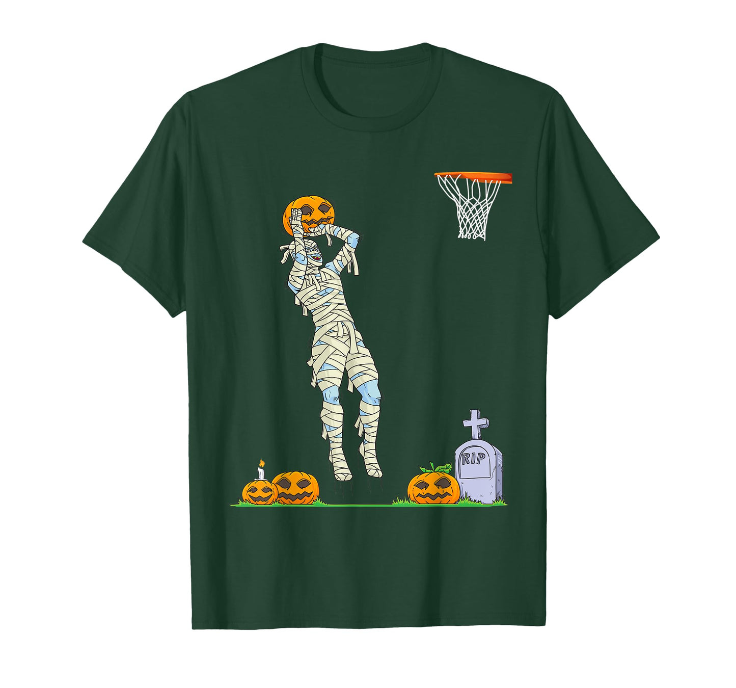 Funny Mummy Basketball Halloween Pumpkin T-Shirt