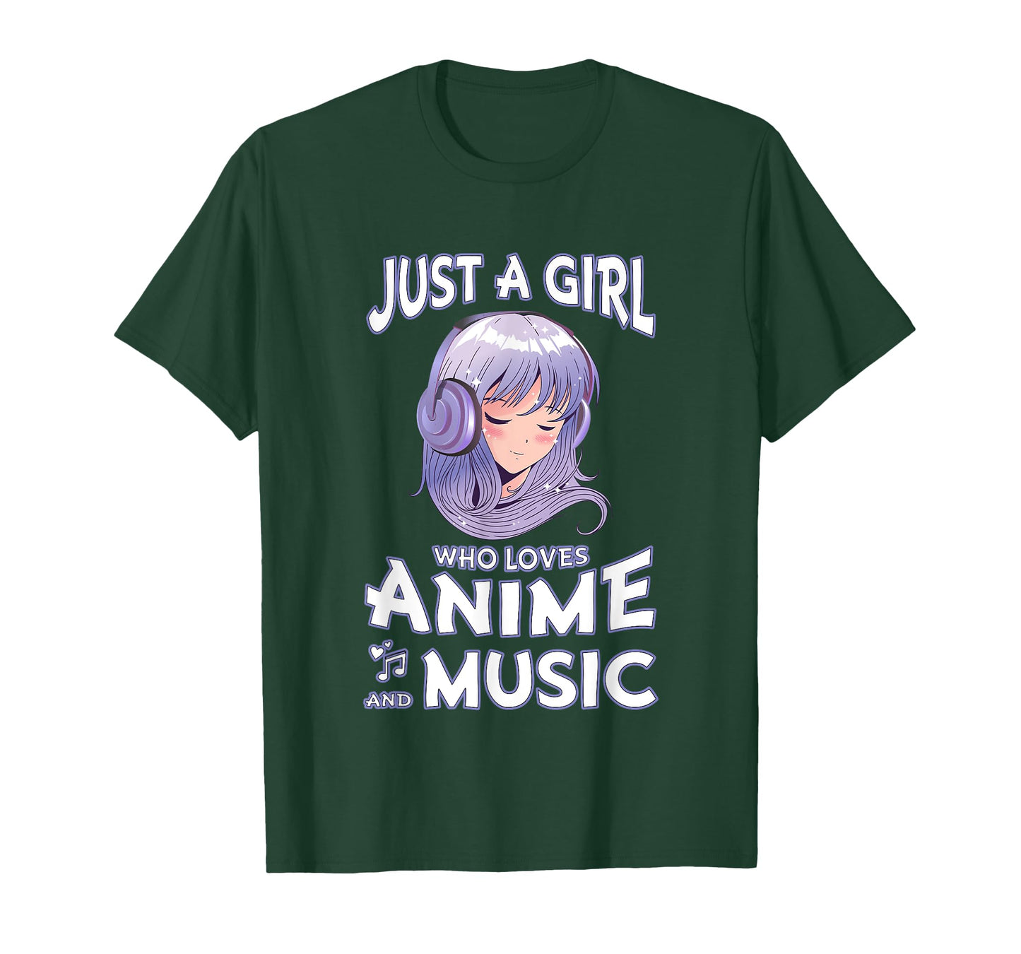Just A Girl Who Loves Anime and Music Teen Girls Anime Merch T-Shirt