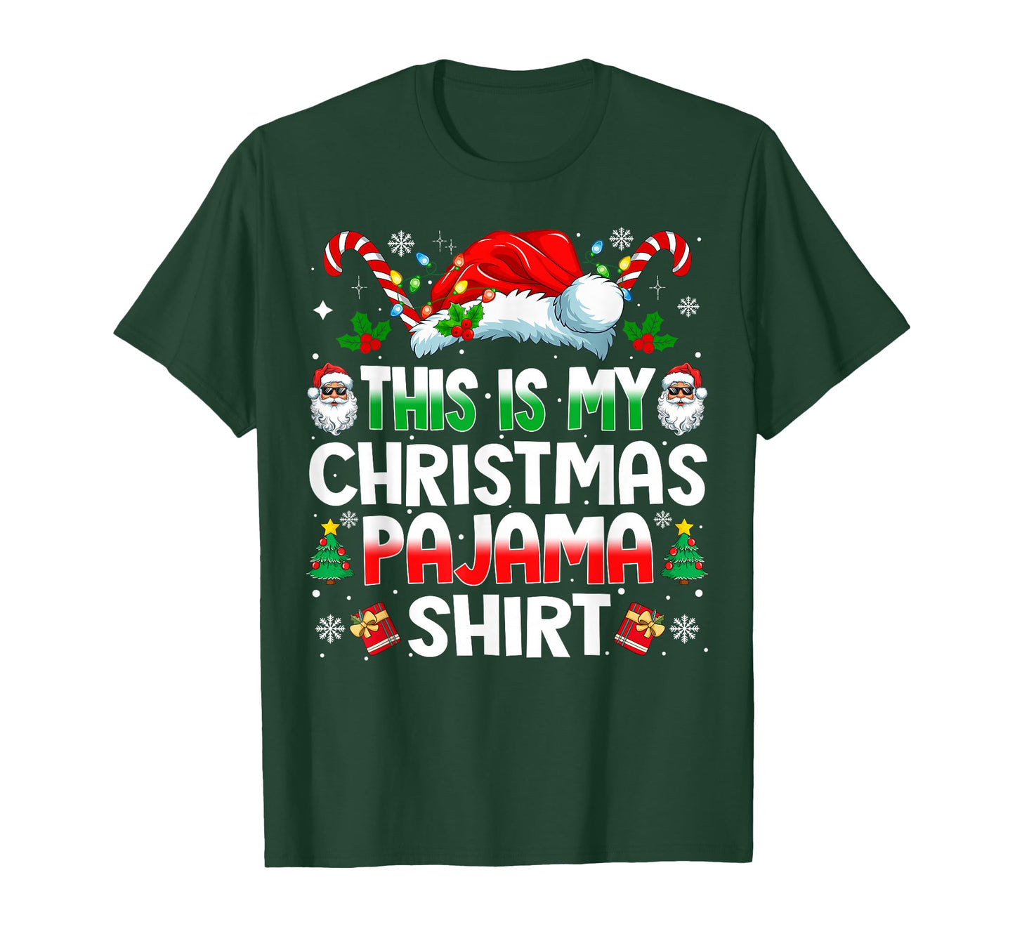 This is My Christmas Pajama Shirt Funny Xmas PJs Men Women T-Shirt