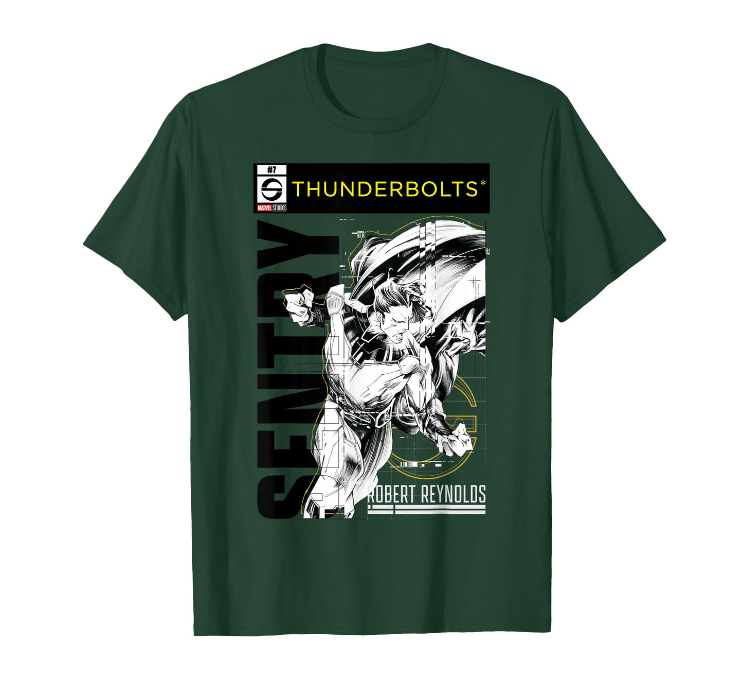 Marvel Studios Thunderbolts Sentry B&W Comic Cover #7 T-Shirt