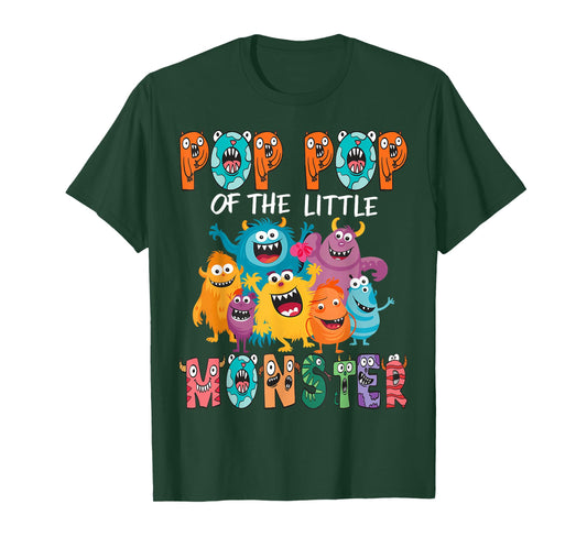 Pop Pop Of The Little Monster Kids 1St Birthday Party T-Shirt