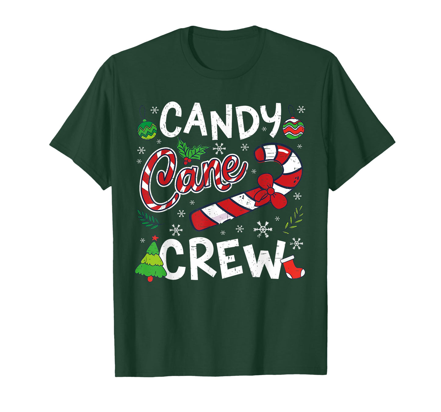 Candy Cane Crew Santa Xmas Kids Toddler Youth Women Men T-Shirt