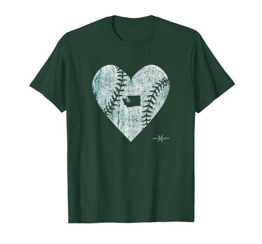 Vintage Seattle Baseball Heart T-Shirt