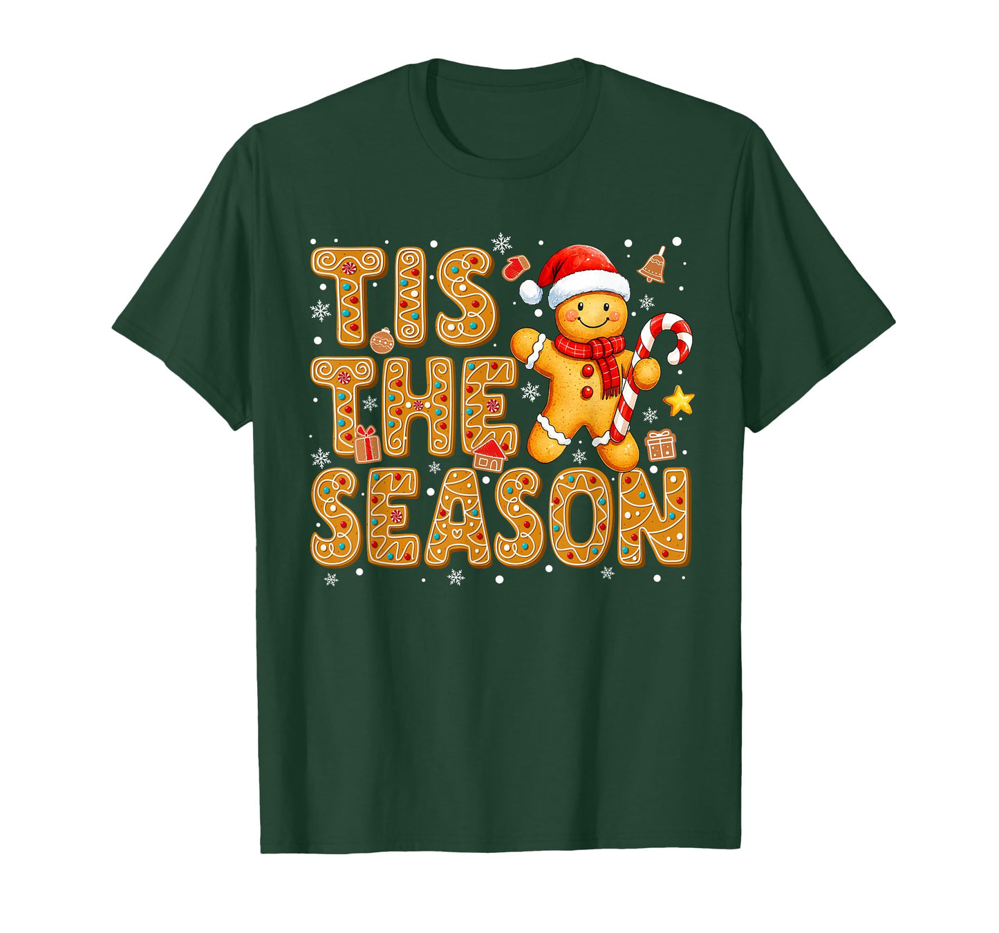 Tis The Season Gingerbread Santa Hat Christmas Cookie Women T-Shirt