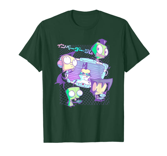 Invader Zim Pastel Cyber Grid Japanese Retro Art T-Shirt