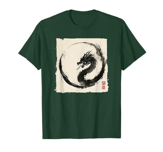 Eastern Dragon Majesty: Vintage Ink Art Collection T-Shirt