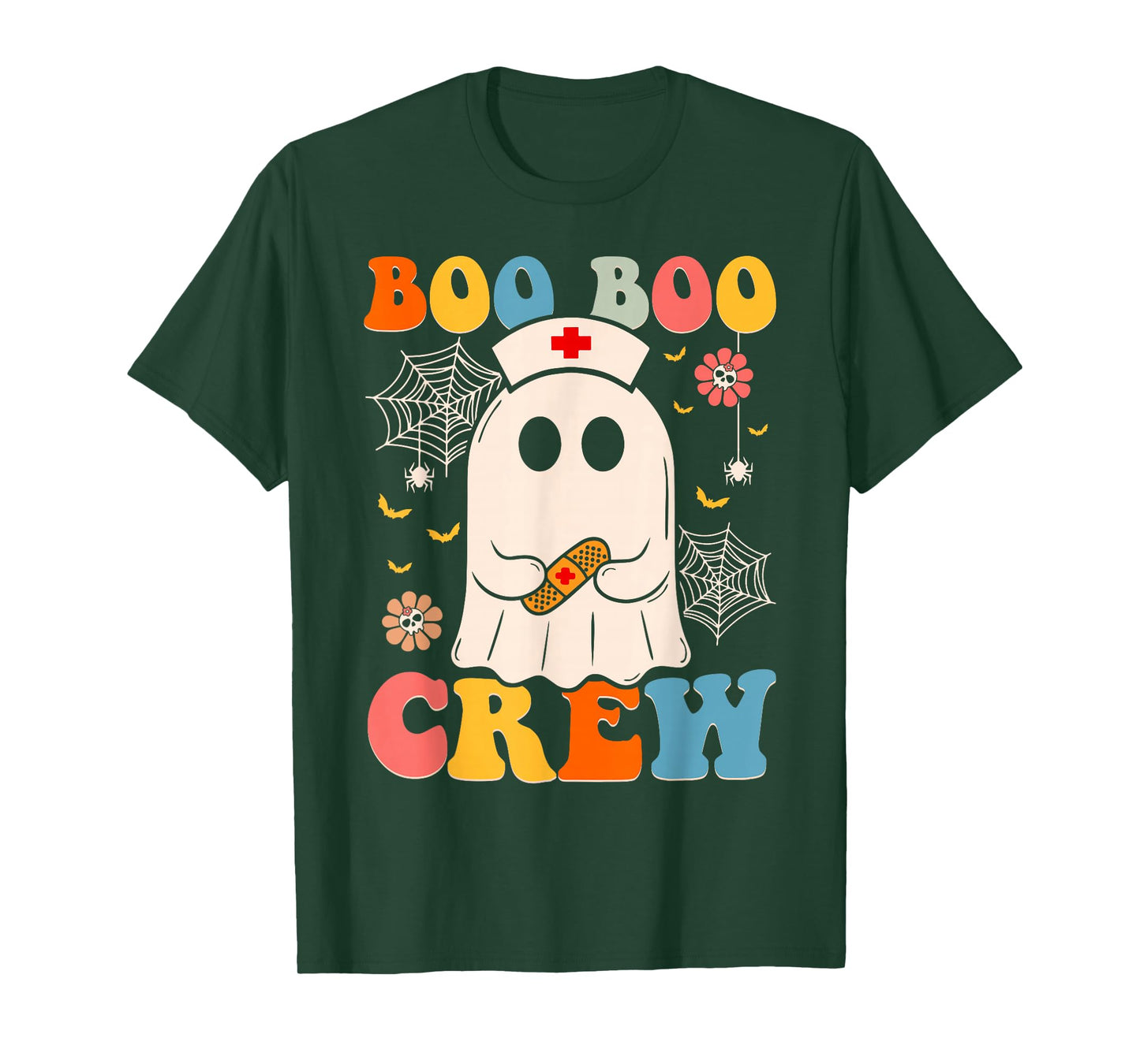 Groovy Retro Boo Boo Crew Nurse Funny Ghost Halloween Nurse T-Shirt