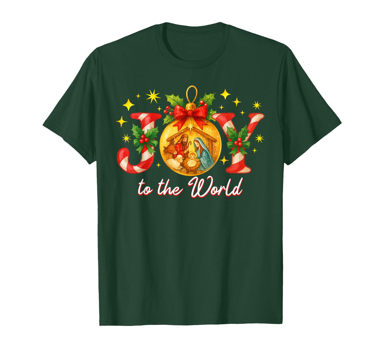 Joy to The World Christmas Christian Nativity T-Shirt