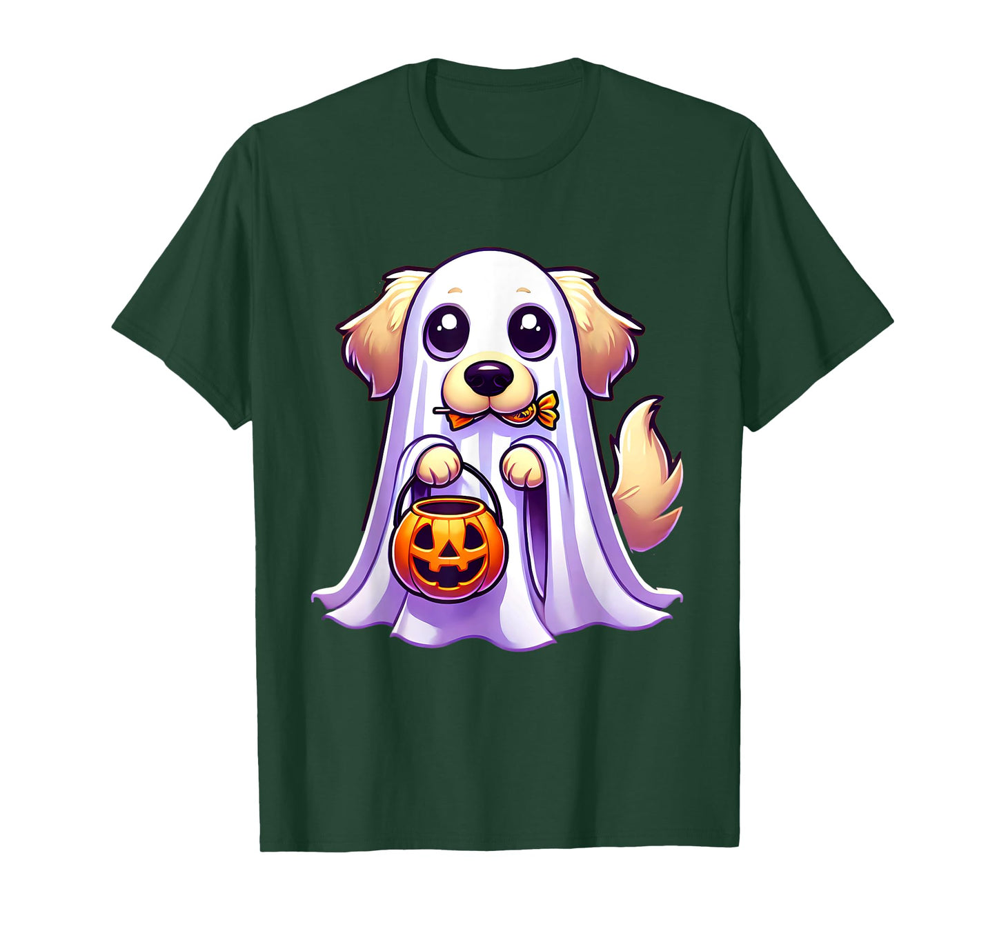 Golden Retriever Ghost Halloween Dog Men Women Kids T-Shirt