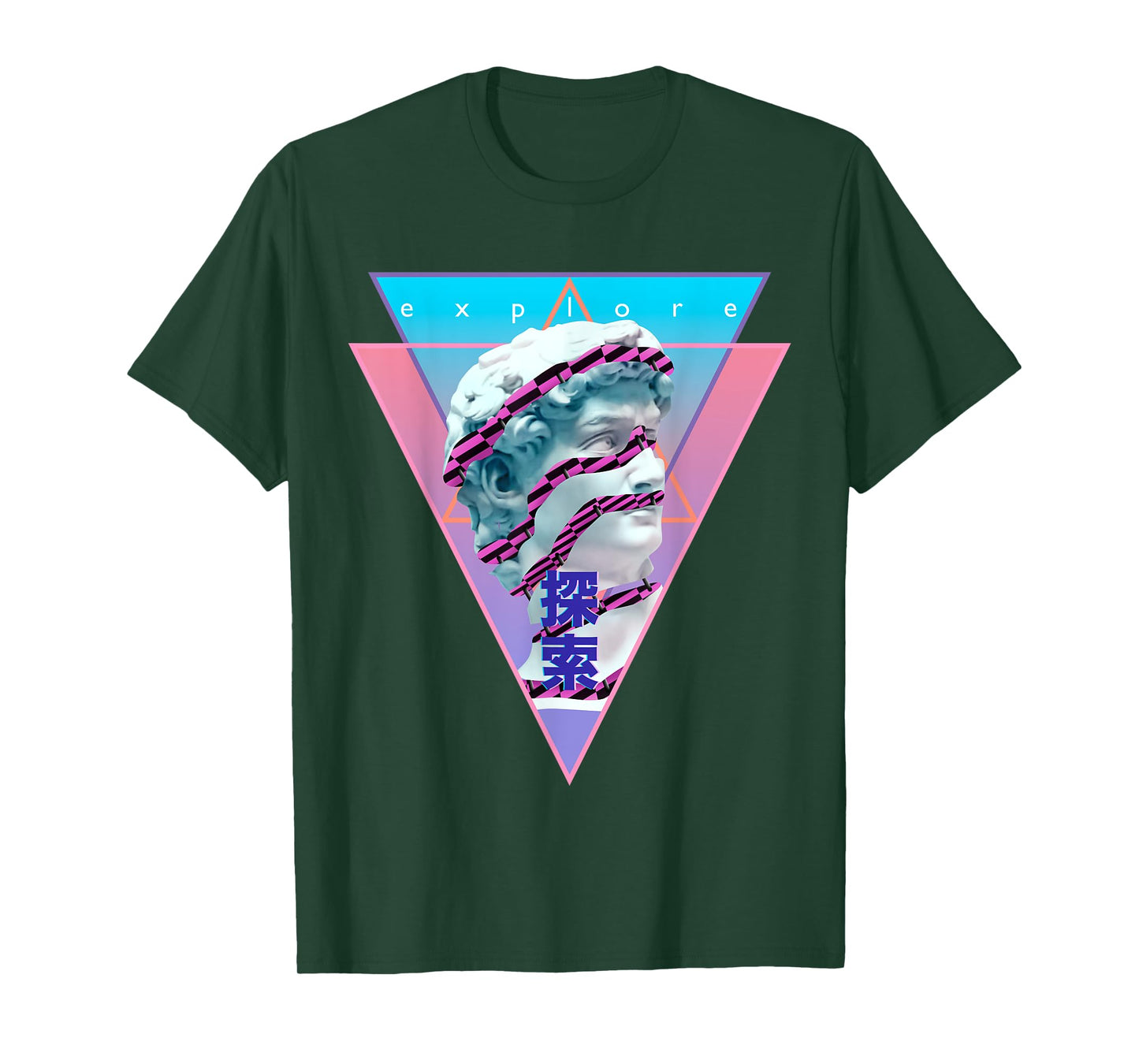 Vaporwave Statue of David Bust Retro 80s 90s Art Otaku T-Shirt