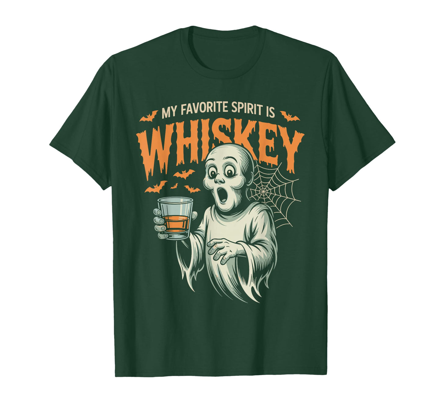 My Favorite Spirit Whiskey Ghost Funny Halloween Costume Pun T-Shirt