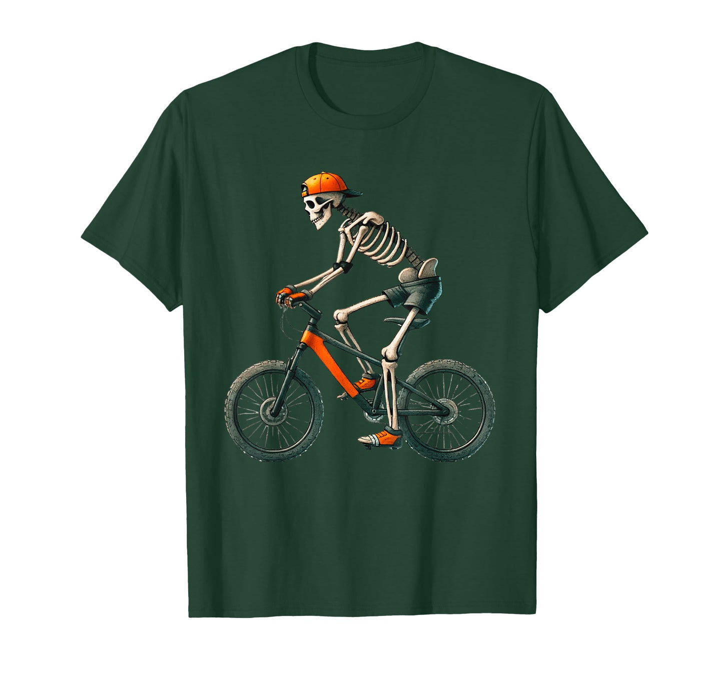 Skeleton Mountain Biking MTB Halloween Costume Men Boys T-Shirt