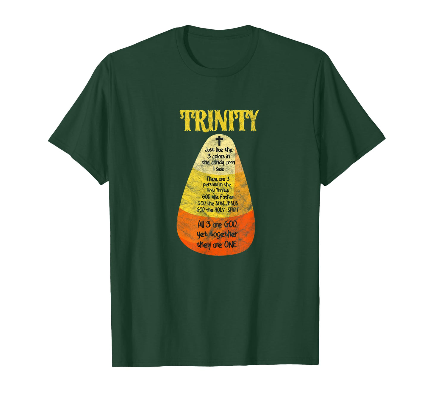 Trinity Candy Corn Christian Halloween Costume Distressed T-Shirt