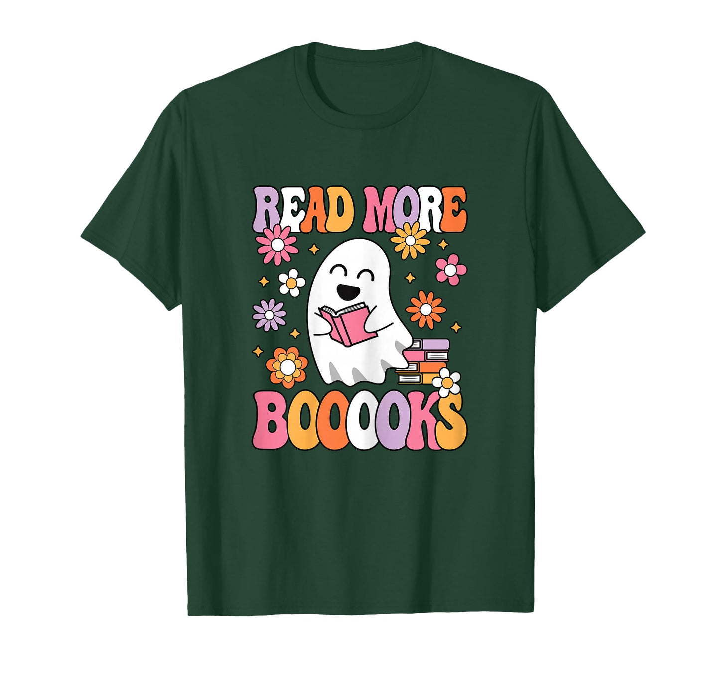 Read More Books Groovy Funny Halloween Teacher Women T-Shirt