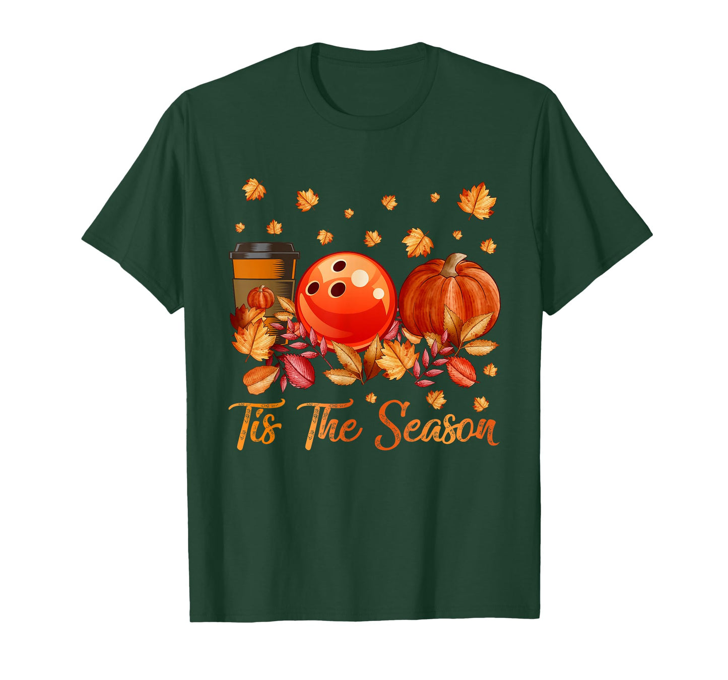 Tis The Season Bowling Pumpkin Autumn Fall Thanksgiving T-Shirt