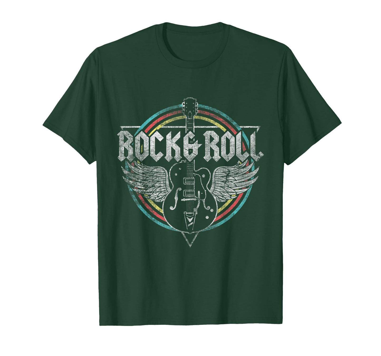Rock & Roll Guitar Wings Music T-Shirt Small