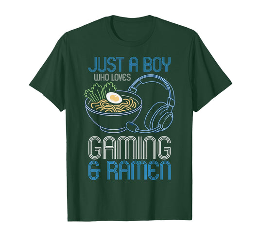 Retro Just A Boy Who Loves Gaming and Ramen Retro Gamer T-Shirt