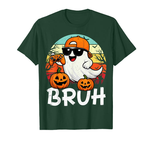 Halloween Ghost Gamer Bruh Video Gaming Halloween Ghosts T-Shirt
