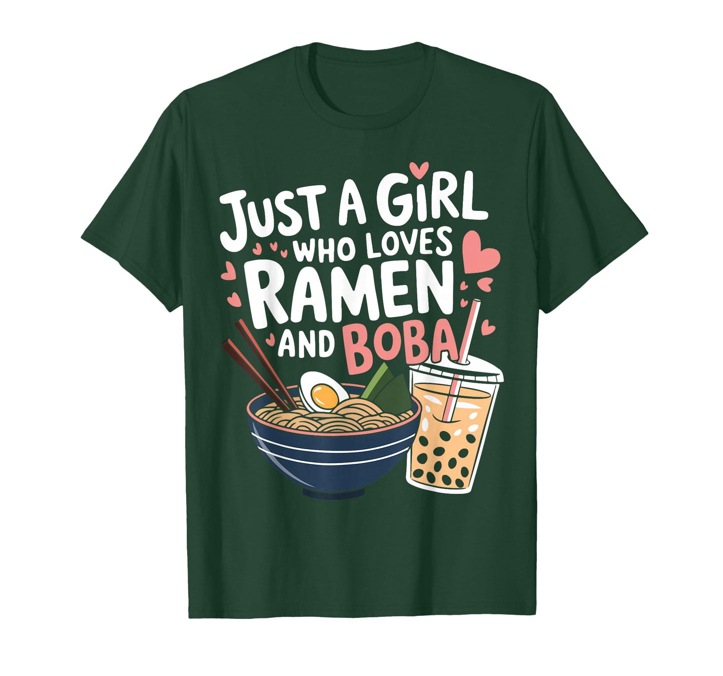 Just a Girl Who Loves Ramen and Boba Design Boba Ramen T-Shirt