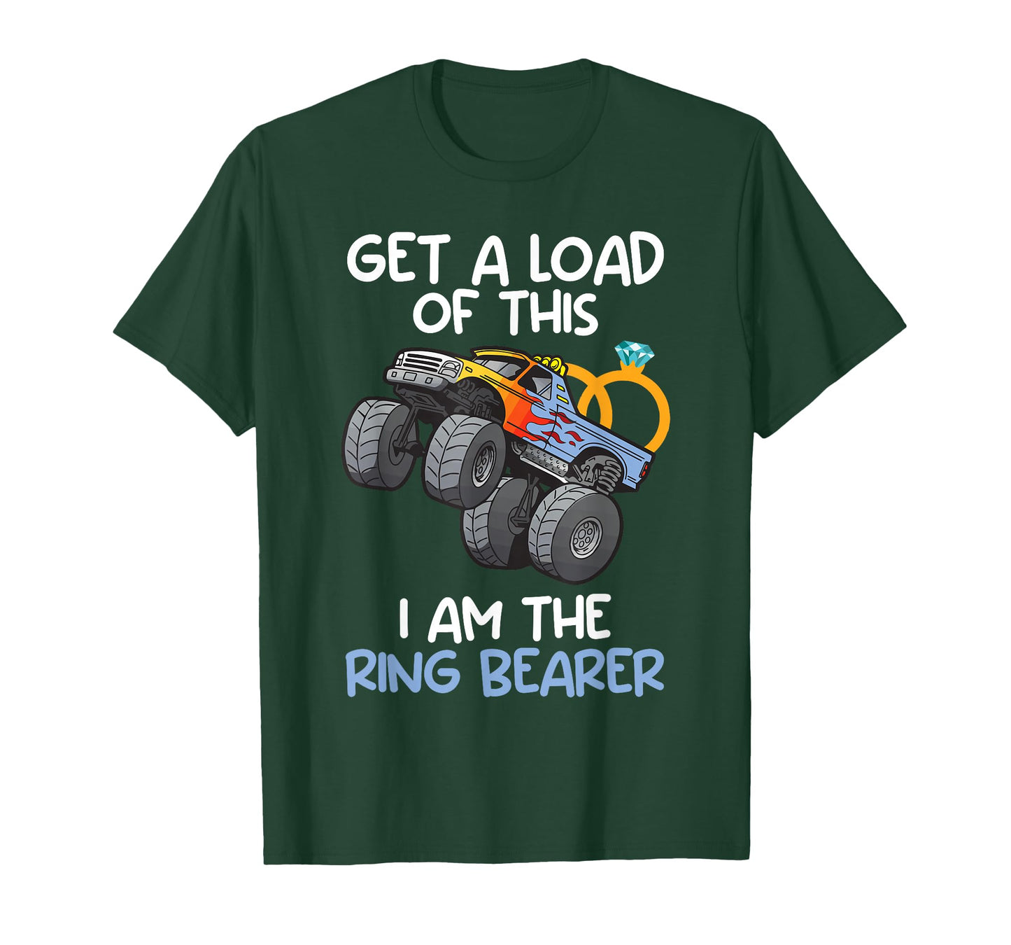 Wedding Shirt Iam The Ring Bearer Funny Monster Truck Boys T-Shirt