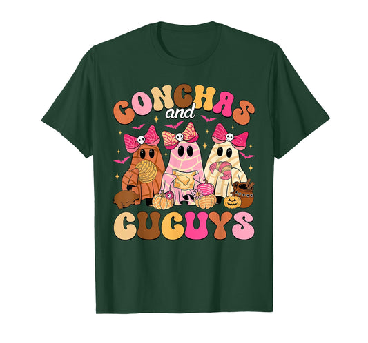 Cute Conchas and Cucuys Ghost Funny Mexican Halloween Ghost T-Shirt