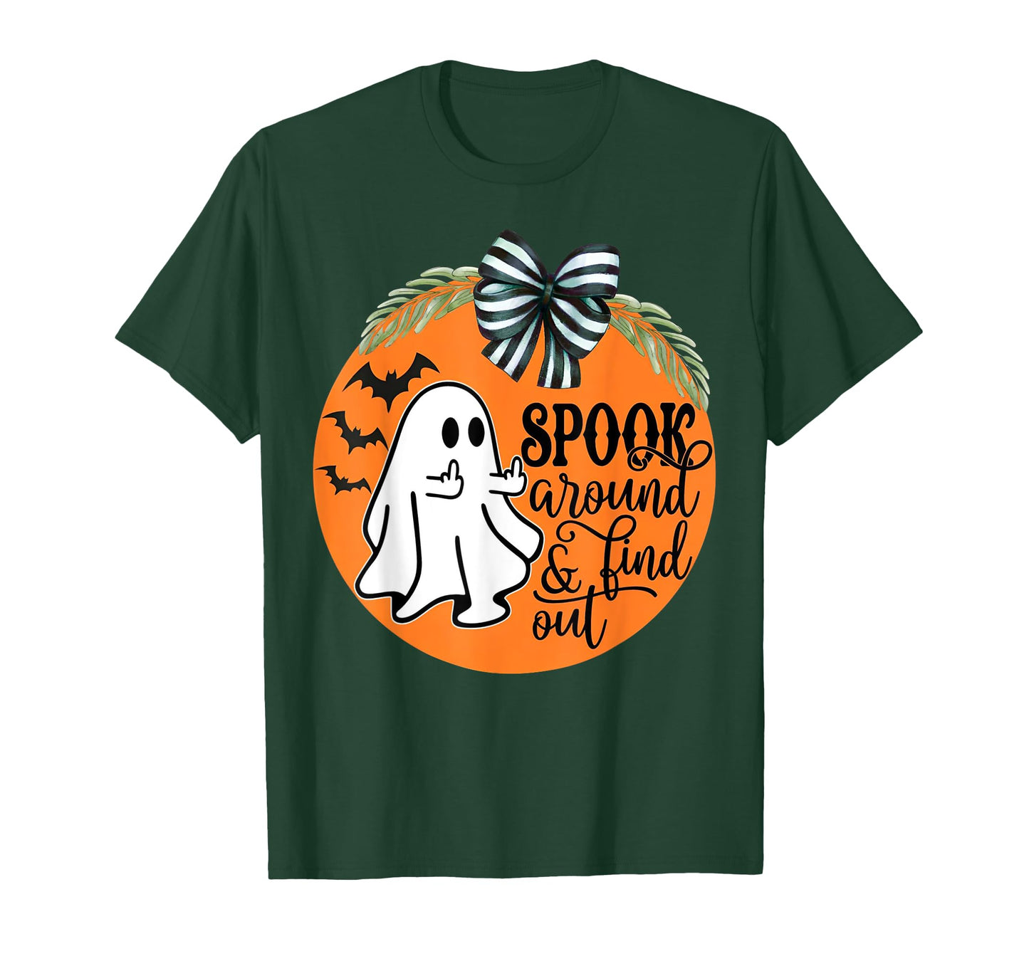 Spook Around & Find Out Ghost Middle Finger T-Shirt