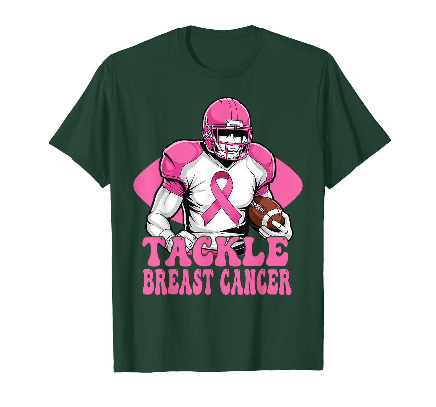 Tackle Breast Cancer Awareness American Football Women Kids T-Shirt
