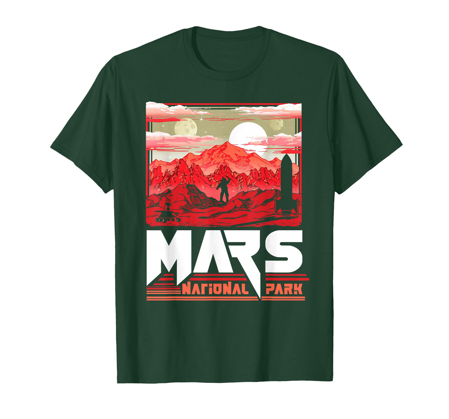 Mars National Park Vintage Sci-Fi Martian Exploration Space T-Shirt
