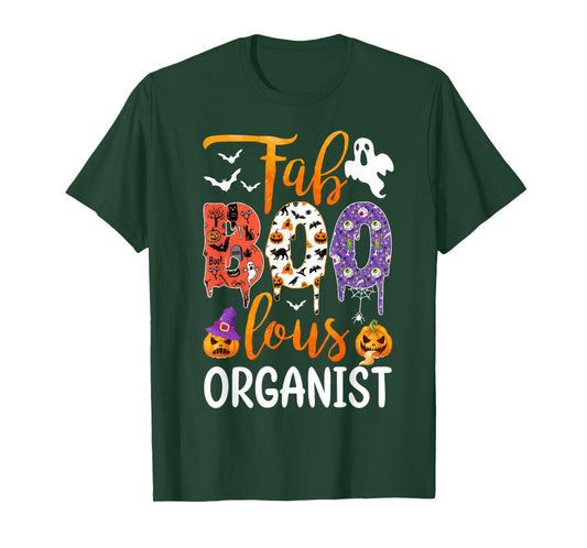 Fab Boo Lous Organist Boo Ghost Pumpkin Halloween T-Shirt