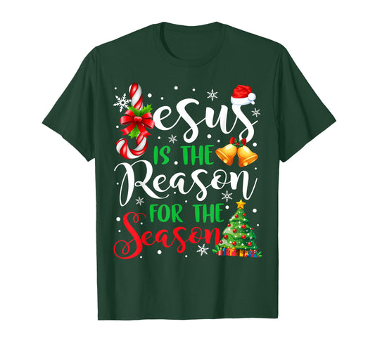 Jesus Is The Reason For The Season Christmas Xmas Christian T-Shirt