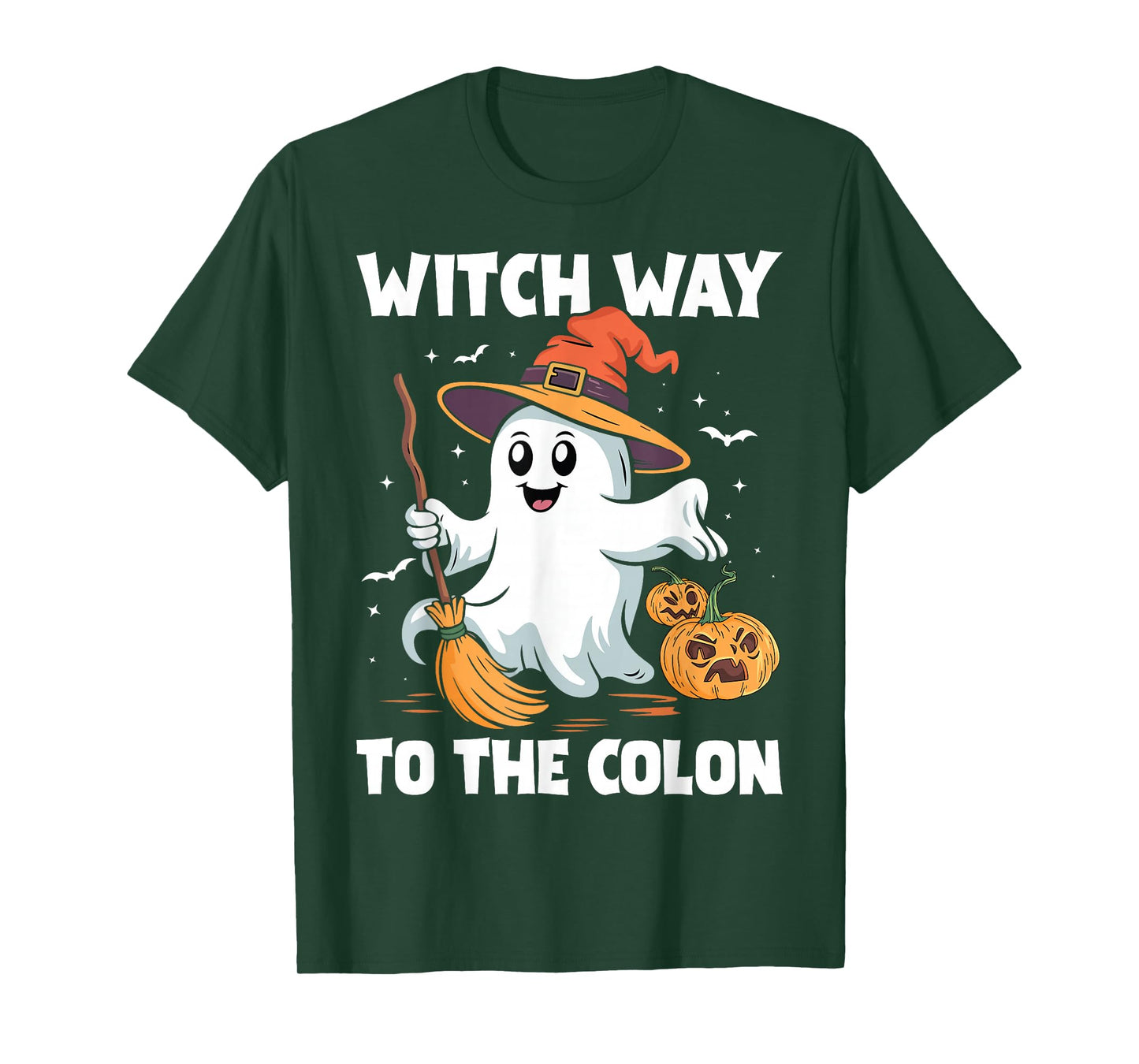 Witch Way to the Colon Cute Ghost Halloween Endoscopy Nurse T-Shirt