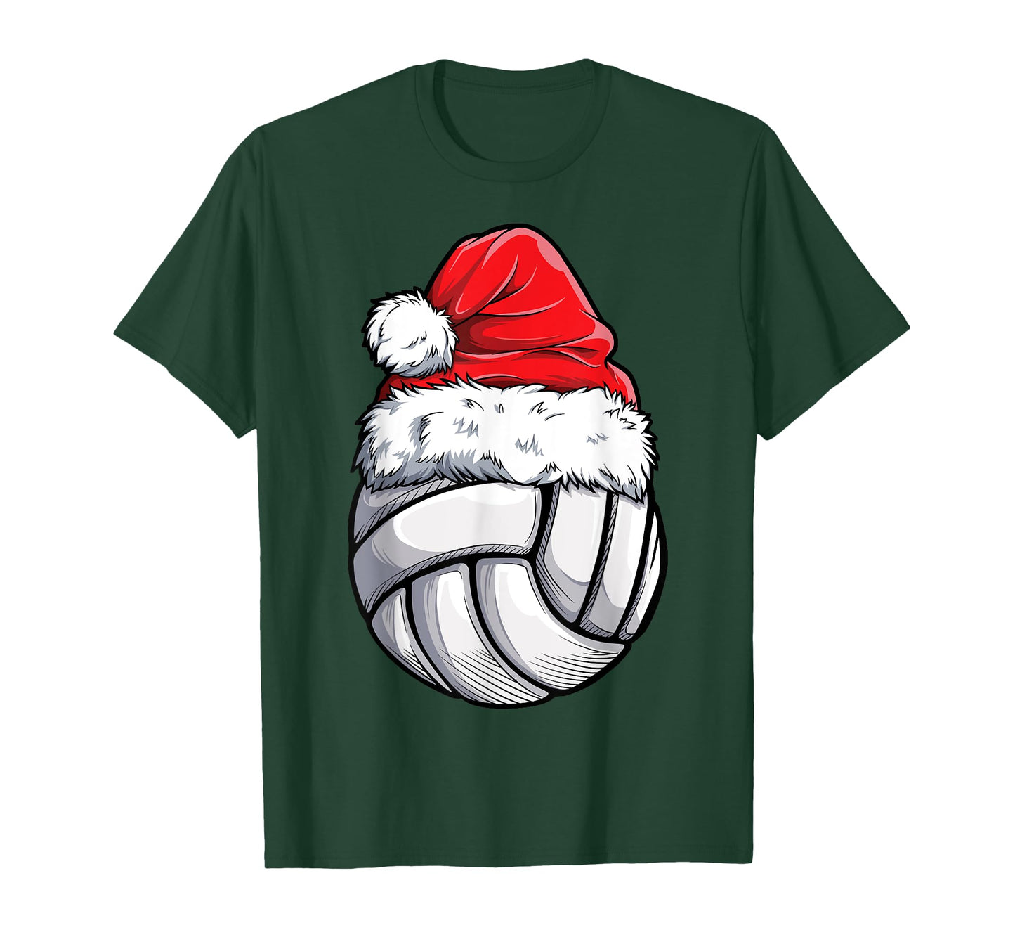 Christmas Volleyball Ball Santa Hat Xmas Girls Women Sports T-Shirt