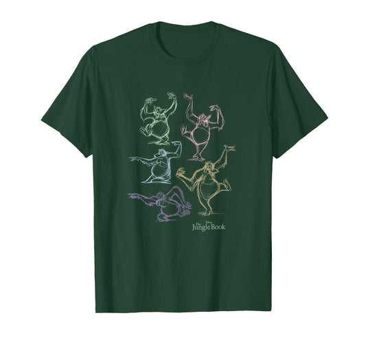 Disney The Jungle Book King Louie Neon Dance Sketch T-Shirt