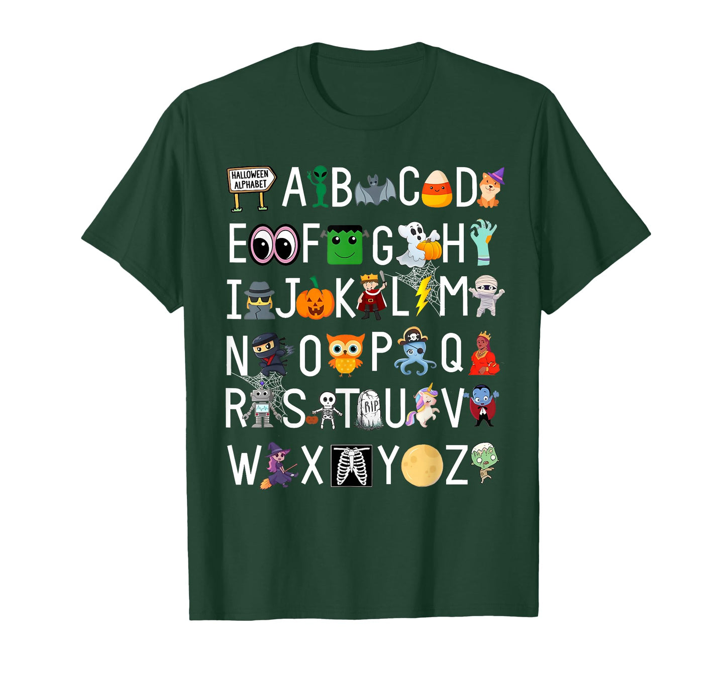 ABCs Learning Kindergarten Teacher Funny Halloween Alphabet T-Shirt