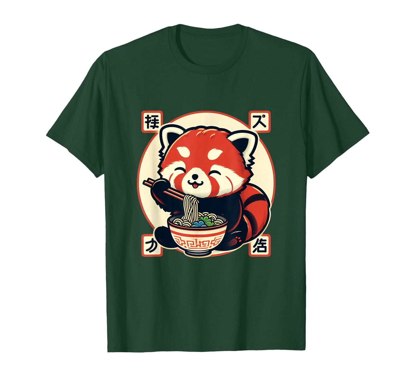 Red Panda Ramen Kawaii Neko Japanese Noodles Aesthetic T-Shirt
