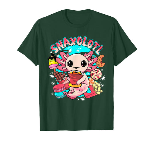 Cute Axolotl Lover Snaxolotl Food Sweets Kids Boys Girls T-Shirt