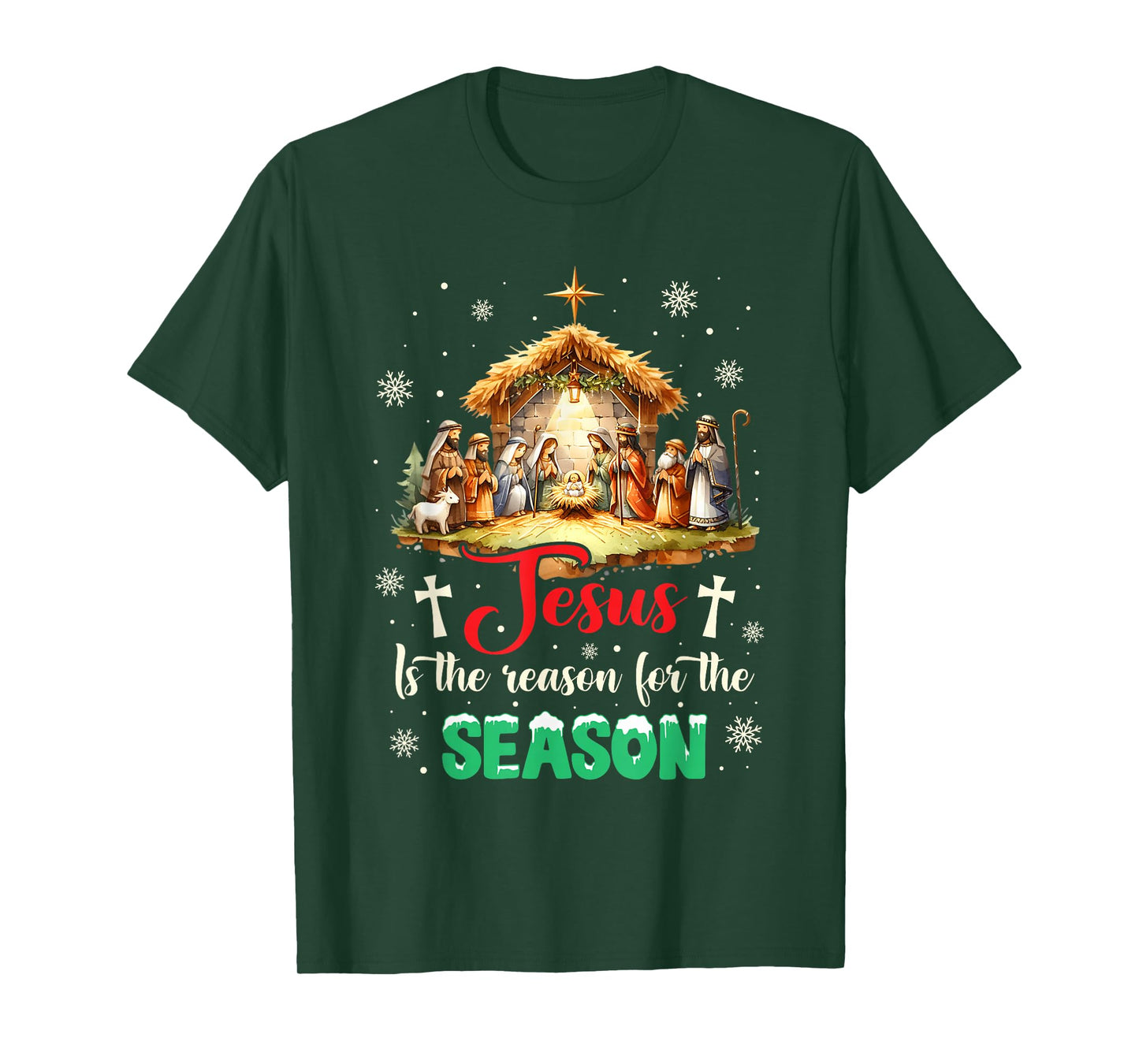 Jesus is The Reason for The Season Christian Faith Christmas T-Shirt